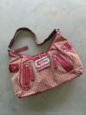 y2k guess monogram shoulder bag